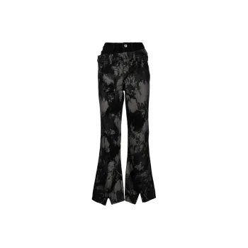 Feng Chen Wang Embroidered Double waisted Flared Jeans