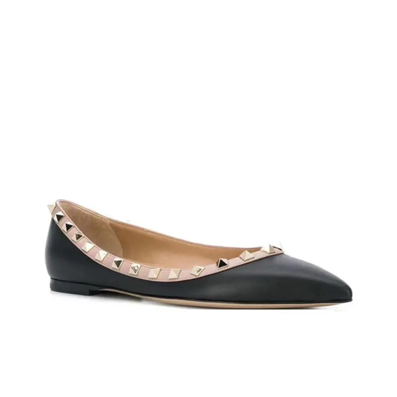 Valentino Rockstud GARAVANI Casual Single Shoes Women's Black-2