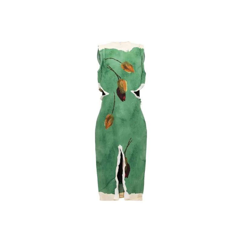 PRADA Sleeveless Dresses Women's Green-0