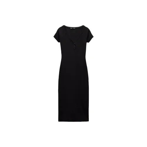 ZARA Short Sleeved Dresses Women's Black