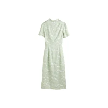 Hang Yi Court Short Sleeved Dress Women's Green