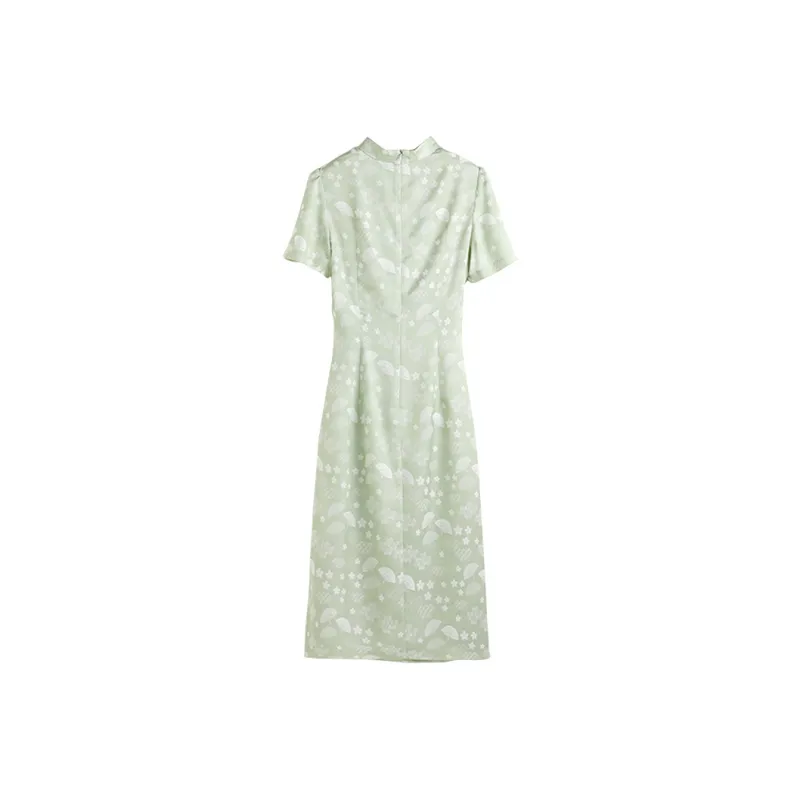 Hang Yi Court Short Sleeved Dress Women's Green-0