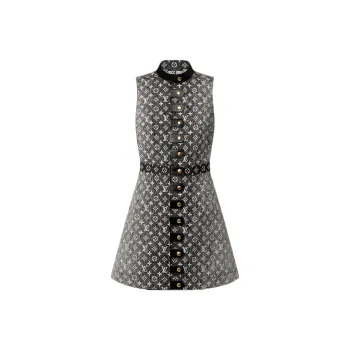 LOUIS VUITTON SS23 Sleeveless Dress Women's Gray Black