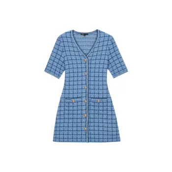 Maje Short Sleeved Dresses Women's Blue