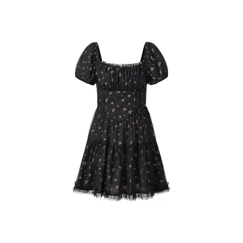 LEDIN Short Sleeved Dresses Women's Black White Print