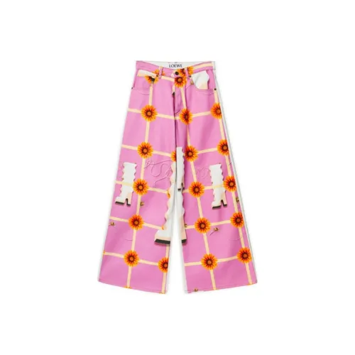 LOEWE SS21 Jeans Women's Pink White