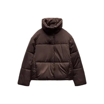 ZARA Puffer Jacket Women's Brown
