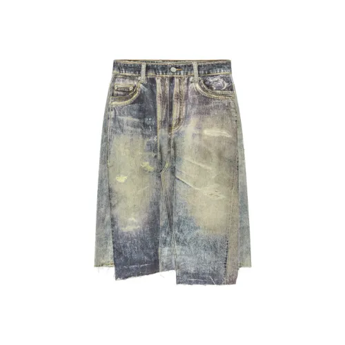 NO ONE ELSE Denim Long Skirts Women's Denim Blue