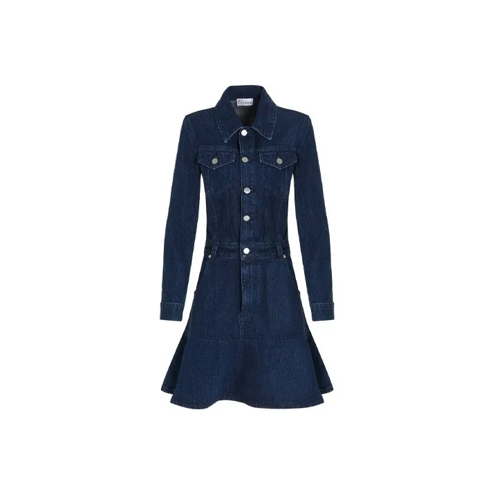 RED VALENTINO Long Sleeved Dress Women's Blue-0