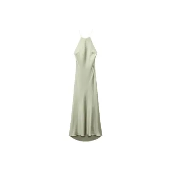ZARA Slip Dresses Women's Gray Green