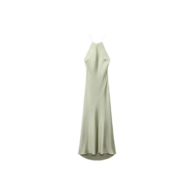 ZARA Slip Dresses Women's Gray Green-0