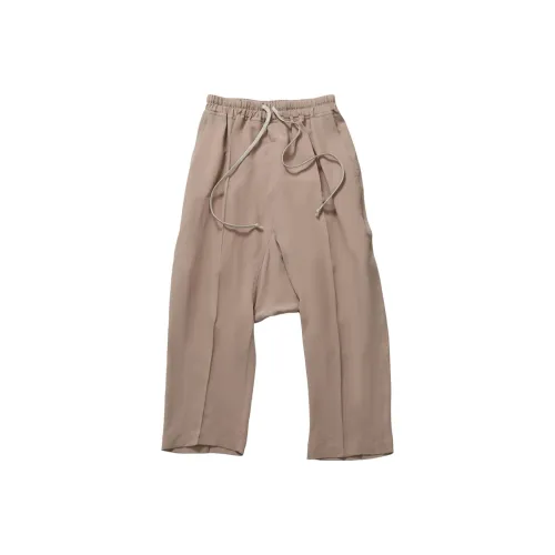 RICK OWENS Crepe Drawstring Cropped Pants Flesh