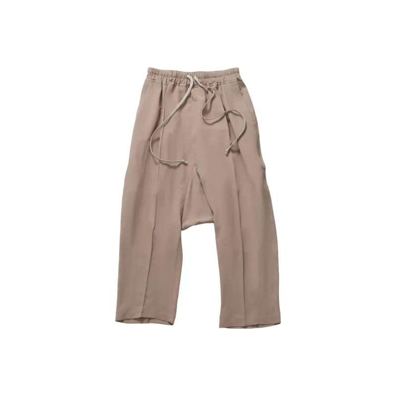 RICK OWENS Crepe Drawstring Cropped Pants Flesh-0