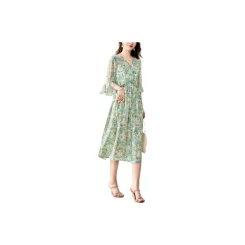 To The West Short Sleeved Dresses Women's Green