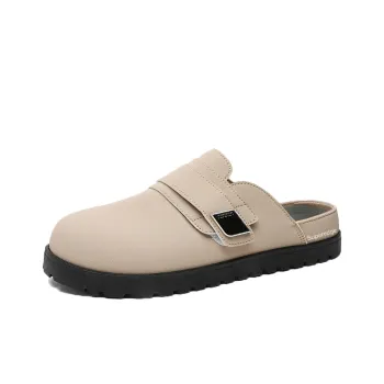 SUPEREDGE Quiet Abrasion Resistant Closed Toe Slippers Men's Beige