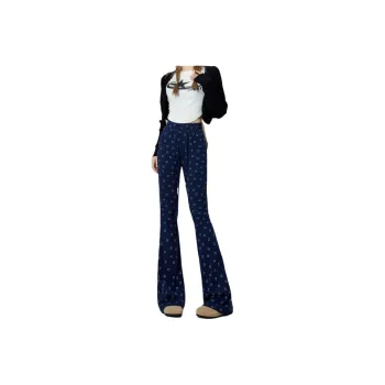 FOREVER 21 Casual Pants Women's Dark Blue Print