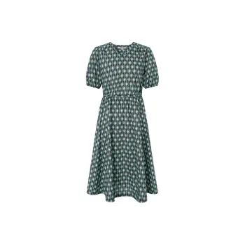 JZ. ANNAKRO Short Sleeved Dress Women's Floral Army Green