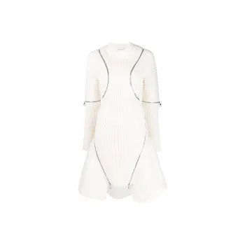 Alexander McQueen Long-Sleeved Dresses Women's White