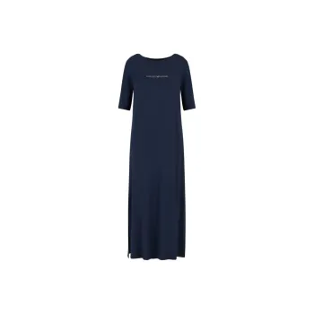 EMPORIO ARMANI Stretch viscose Long Beachwear Dress With Micro studded Logo