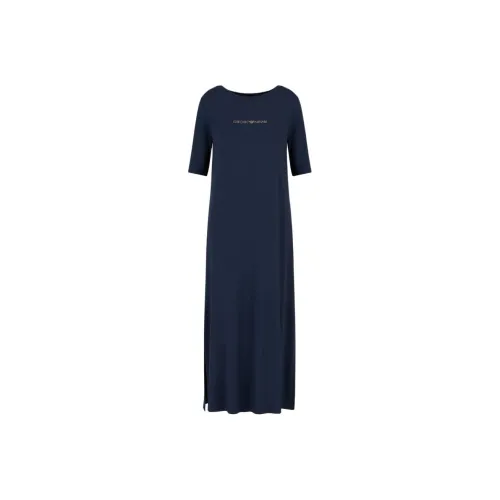 EMPORIO ARMANI Stretch viscose Long Beachwear Dress With Micro studded Logo