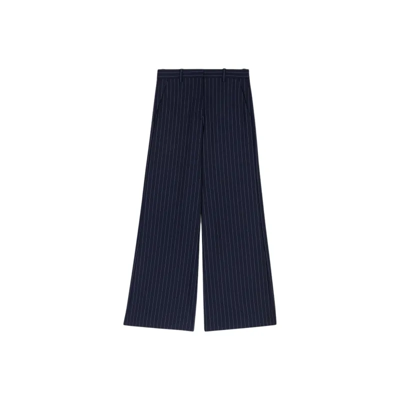 Maje Pinstriped Mid rise Flared Trousers-0