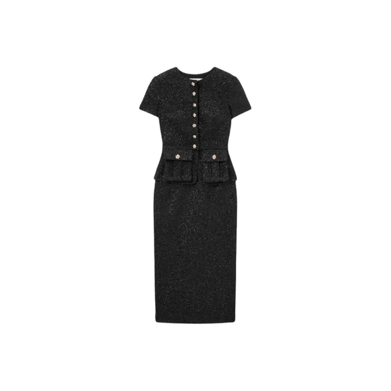 Self portrait Tinsel Boucle Tailored Midi Dress-0