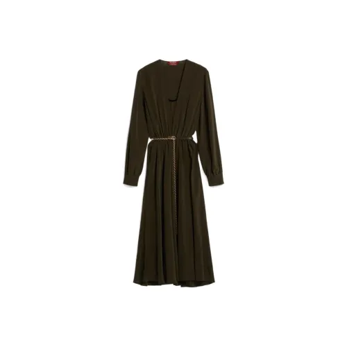 MaxMara Studio Long Sleeved Dress Women's Khaki