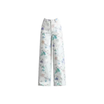 You Cow Me Pants Jeans Women's Vintage Print