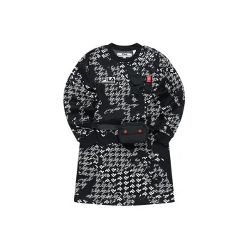 White Mountaineering X FILA FUSION FILA FUSION Hakusan L Collaboration Collection Long-Sleeved Dresses Women's Blue Night Cherry