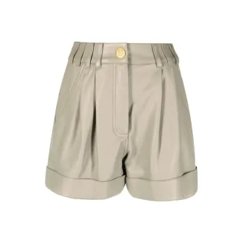 BALMAIN High waisted Lambskin Shorts