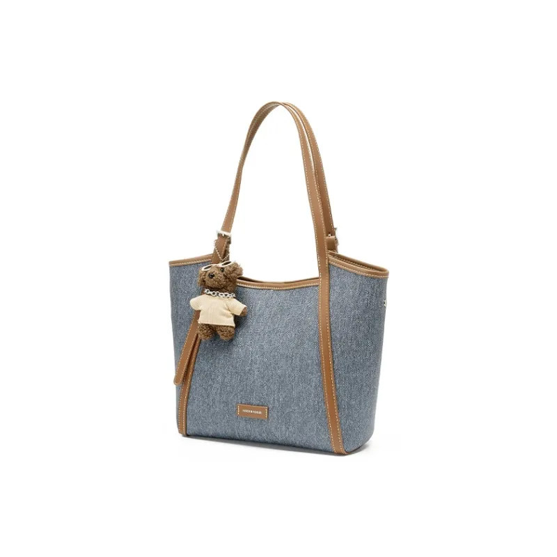 JOSINY Synthetic Leather Tote Bag, Shopping Bag, Shoulder Bag Women's Dark Blue-1
