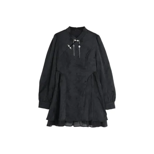 SETIROM Long Sleeved Dress Women's Black