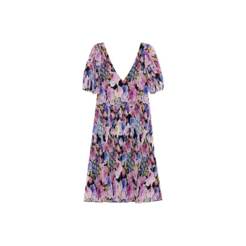 GANNI Short-Sleeved Dresses Women's Purple