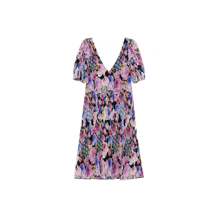 GANNI Short-Sleeved Dresses Women's Purple-0