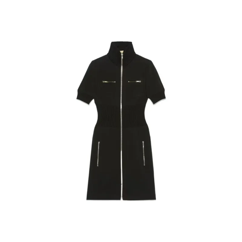 GUCCI High neck Zip up Minidress-0