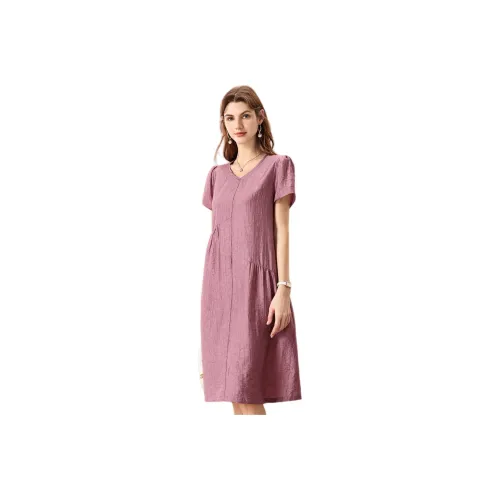 FENHONGMALI Short-Sleeved Dresses Women's