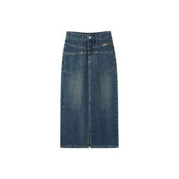 MITUAN Denim Long Skirts Women's Vintage Blue