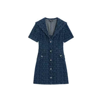 Bebe SS24 Short Sleeved Dress Women's Denim Blue