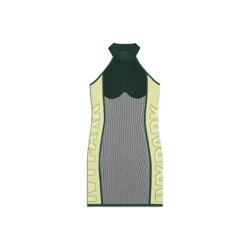 Adidas Originals Ivy Park Knit Logo Dress Dark Green/Green Tint/Yellow Tint