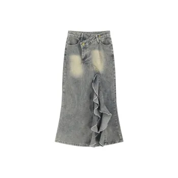 DGMZ Denim Long Skirts Women's Blue