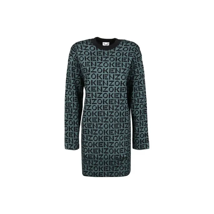 KENZO Long-Sleeved Dresses Women's Green-0