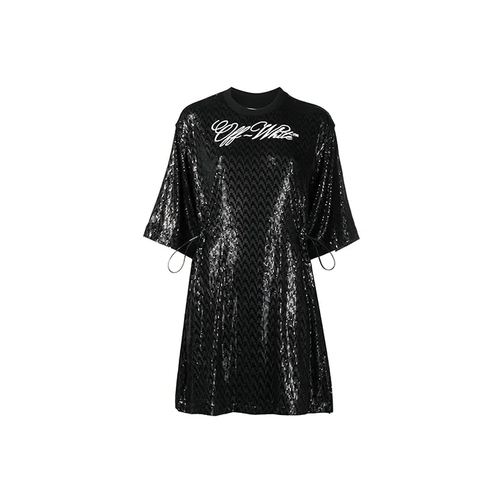 OFF-WHITE FW21 Short-Sleeved Dresses Women's Black-0