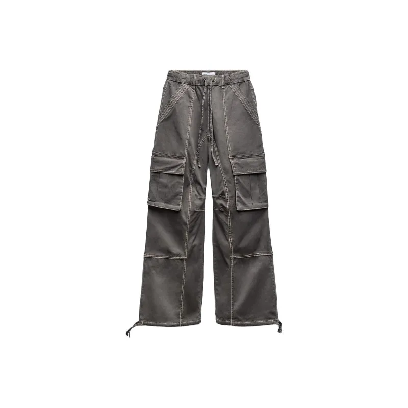 ZARA Cargo Pants Women's Dark Gray-0