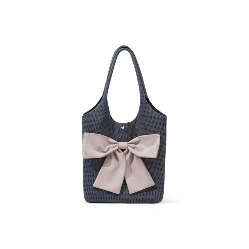 CinvaiKrose Fabric Tote Bag, Shopping Bag, Shoulder Bag Large Size Women's Ecru/Gray Blue-4