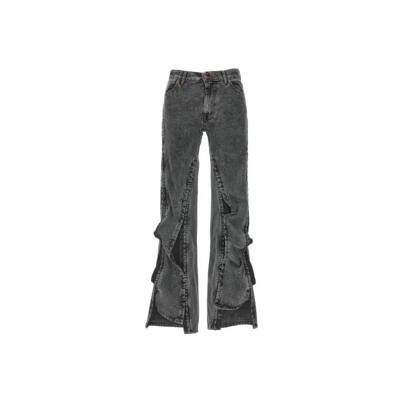 Y/Project Faded Effect Flared Jeans-0
