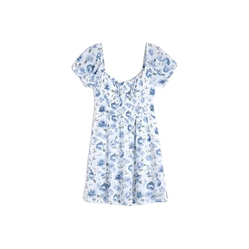 Hollister Short-Sleeved Dresses Women's White Print-0