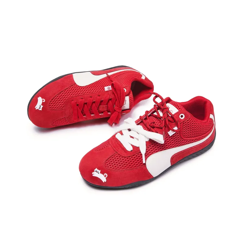 MQMS Anti Slip Wear Resistant Low Top Casual Shoes Unisex Red-3