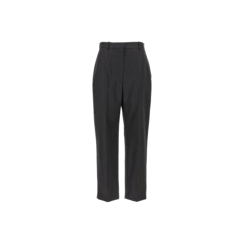 Alexander McQueen Straight Leg Pinstripe Tailored Pants-0