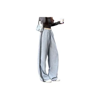 FORLOVENANCY High Rise Loose Fit Elastic Cuff Sports Floor Length Wide Leg Pants Women's