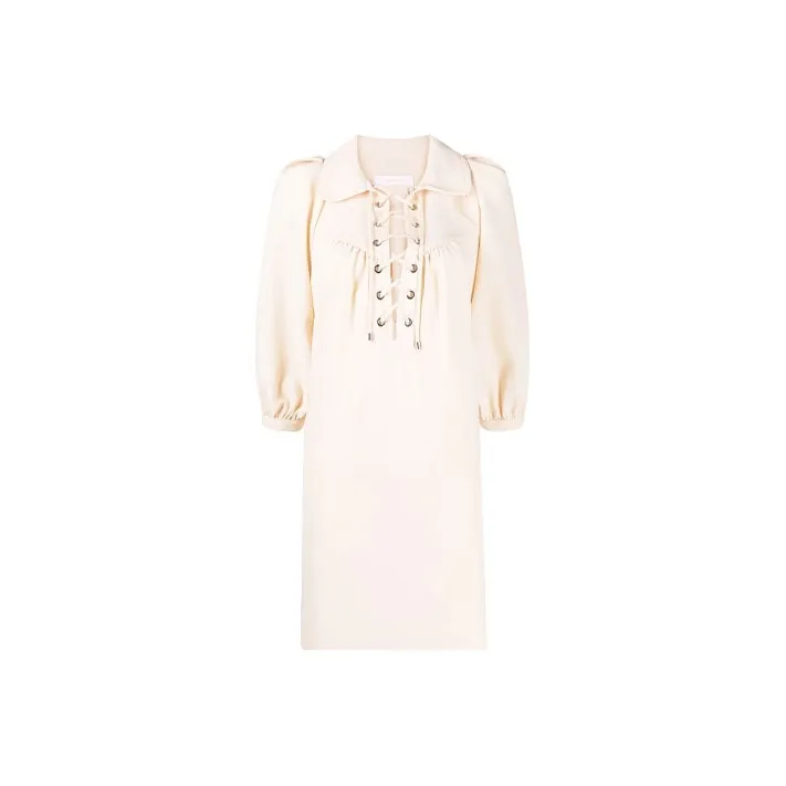 See By Chloe Long-Sleeved Dresses Women's Beige-0
